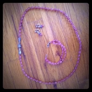 Vintage pink beaded set